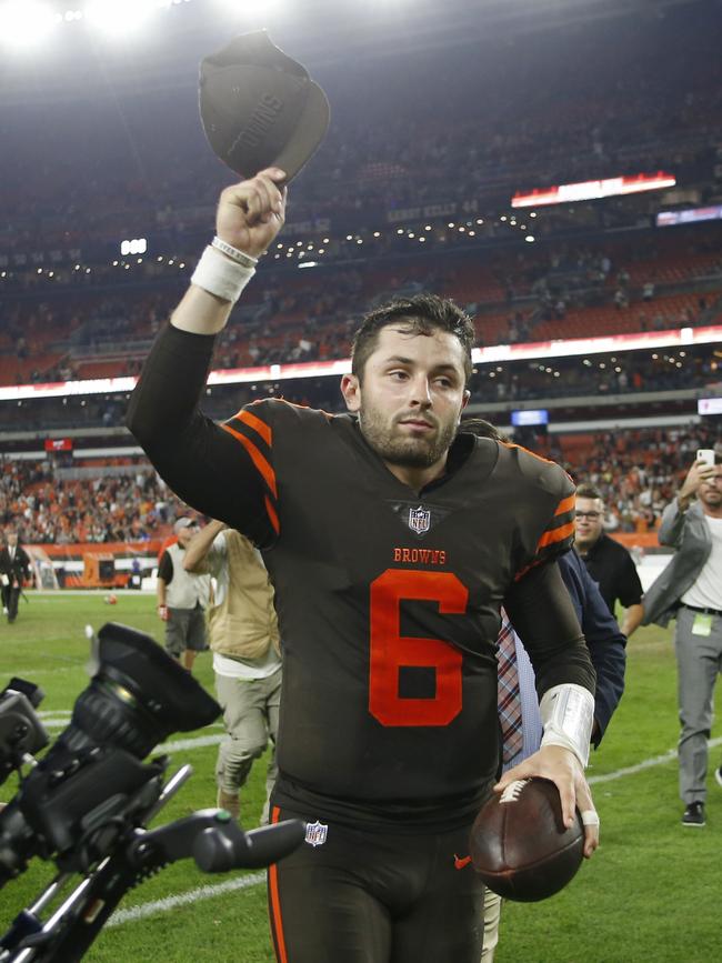 Mayfield won the battle of the hotshot rookie quarterbacks. Picture: AP