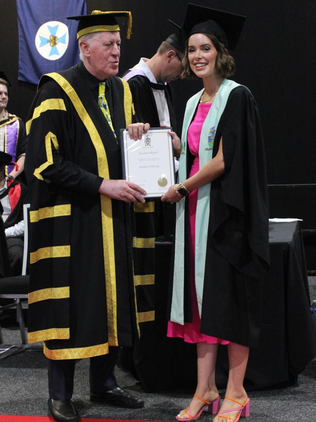 Eva McGrail graduated with a Bachelor of Nursing at the CQUniversity graduation ceremony in Bundaberg on December 14, 2023.