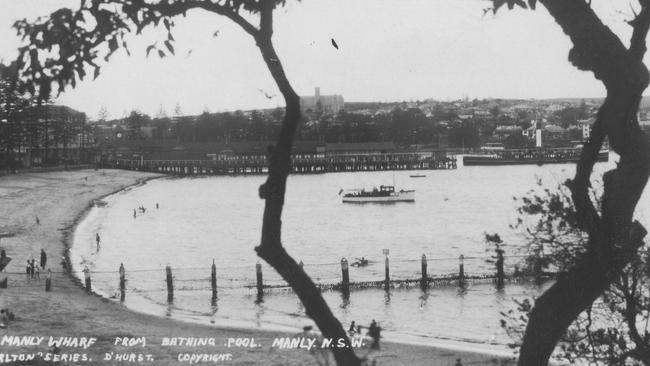 The baths that were built at the western end of Manly Cove in 1924. Picture Northern Beaches Library