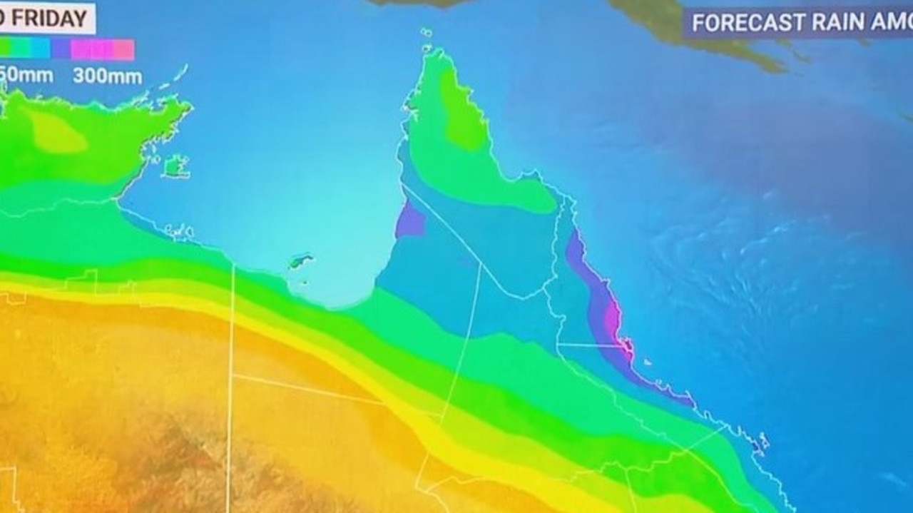The tropics of Queensland could experience two months of rain in eight days. Picture: Sky News.