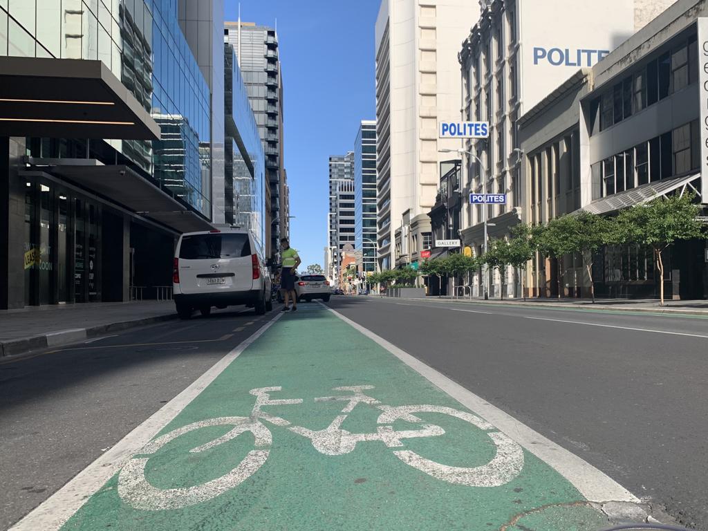 Regular peak-hour traffic and bustling city streets will not be seen in Adelaide’s CBD for a short period of time. Picture: Tricia Watkinson