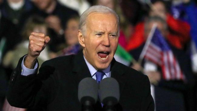 Joe Biden speaks in Ballina last week. Picture: AFP