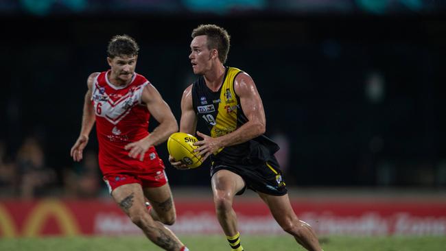 Cody Szust in the Waratah vs Nightcliff Tigers 2023-24 NTFL men's qualifying final. Picture: Pema Tamang Pakhrin