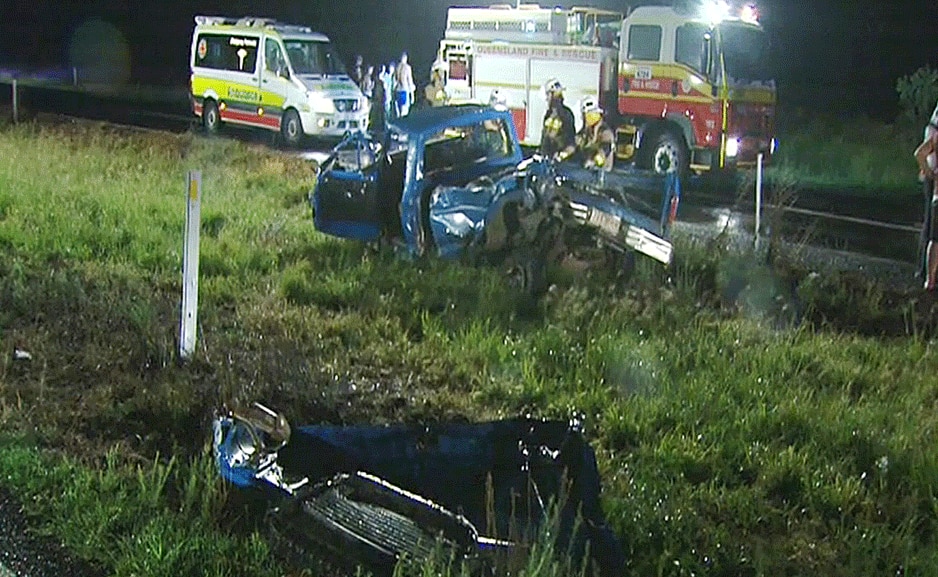 Seven people were hurt in a crash involving a utility and two trucks on the Warrego Hwy at Hatton Vale.