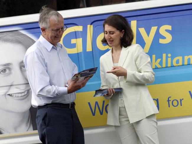 Gladys Berejiklian campaigning for the seat of Willoughby in the NSW state elections on March 21, 2007.