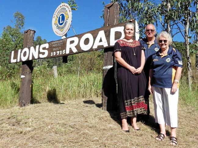 Kyogle mayor Danielle Mulholland with Lions Club member Col Griffiths at Lions Rd in Kyogle Shire, which will remain closed due to upgrade works.