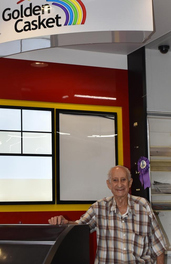 LOVED EVERY MINUTE: Peter Patrick said he had enjoyed the 54 years working at his Mary Street newsagency. Photo: Elizabeth Neil