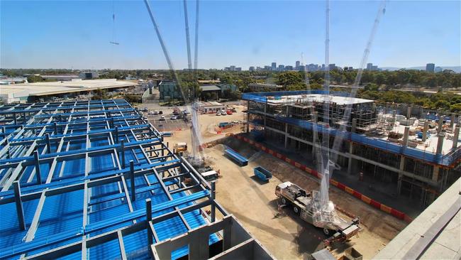 Construction continues on the hi-tech emergency services headquarters at Keswick. Picture: SA Government