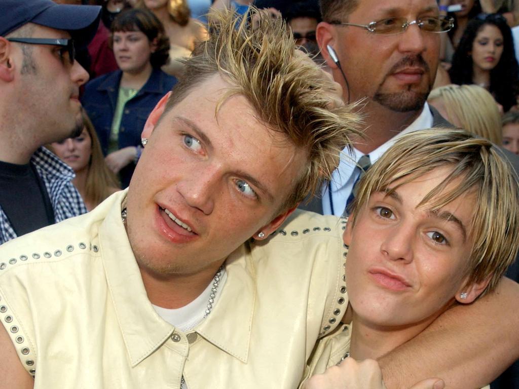 Nick and Aaron Carter. Aaron Carter died a year ago of a drug overdose. Picture: AFP