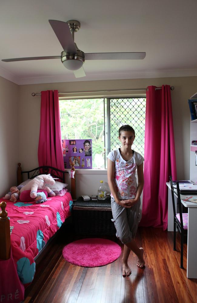 Sheridan Galbraith at the age of 13 in Goodna. Picture: David Kelly