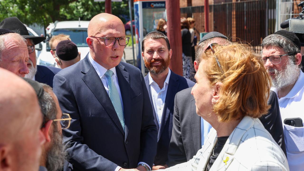 Opposition Leader Peter Dutton said while he didn’t ‘begrudge’ Mr Albanese for playing tennis, the Prime Minister should have been quicker to call out the firebombing as a terrorist attack. Picture: NewsWire/ Brendan Beckett