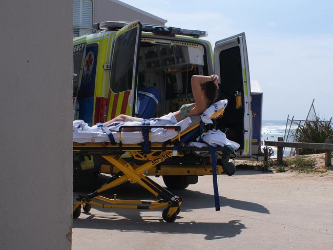 A woman was taken to hospital after she was slashed by a surfboard fin. Picture: Shaun Viljoen