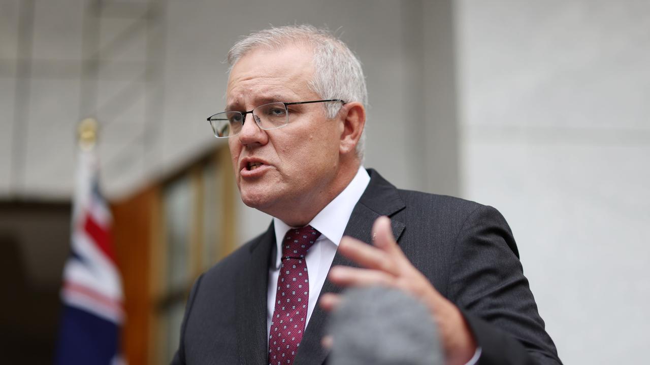 Prime Minister Scott Morrison at a press conference at Parliament House on Wednesday. Picture: NCA NewsWire/Gary Ramage