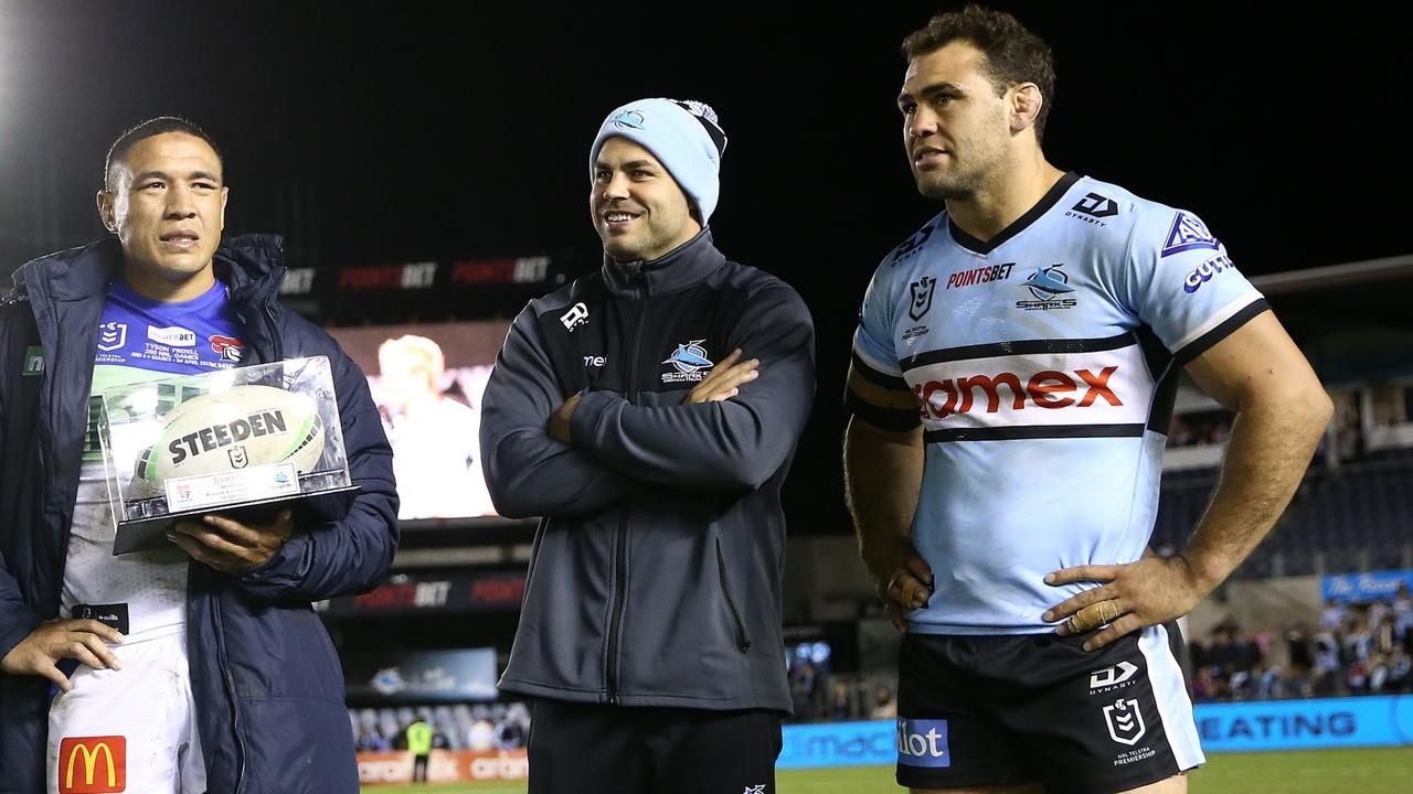 The Sharks are set to welcome back Wade Graham, but will likely be without Dale Finucane. Picture: Getty Images.