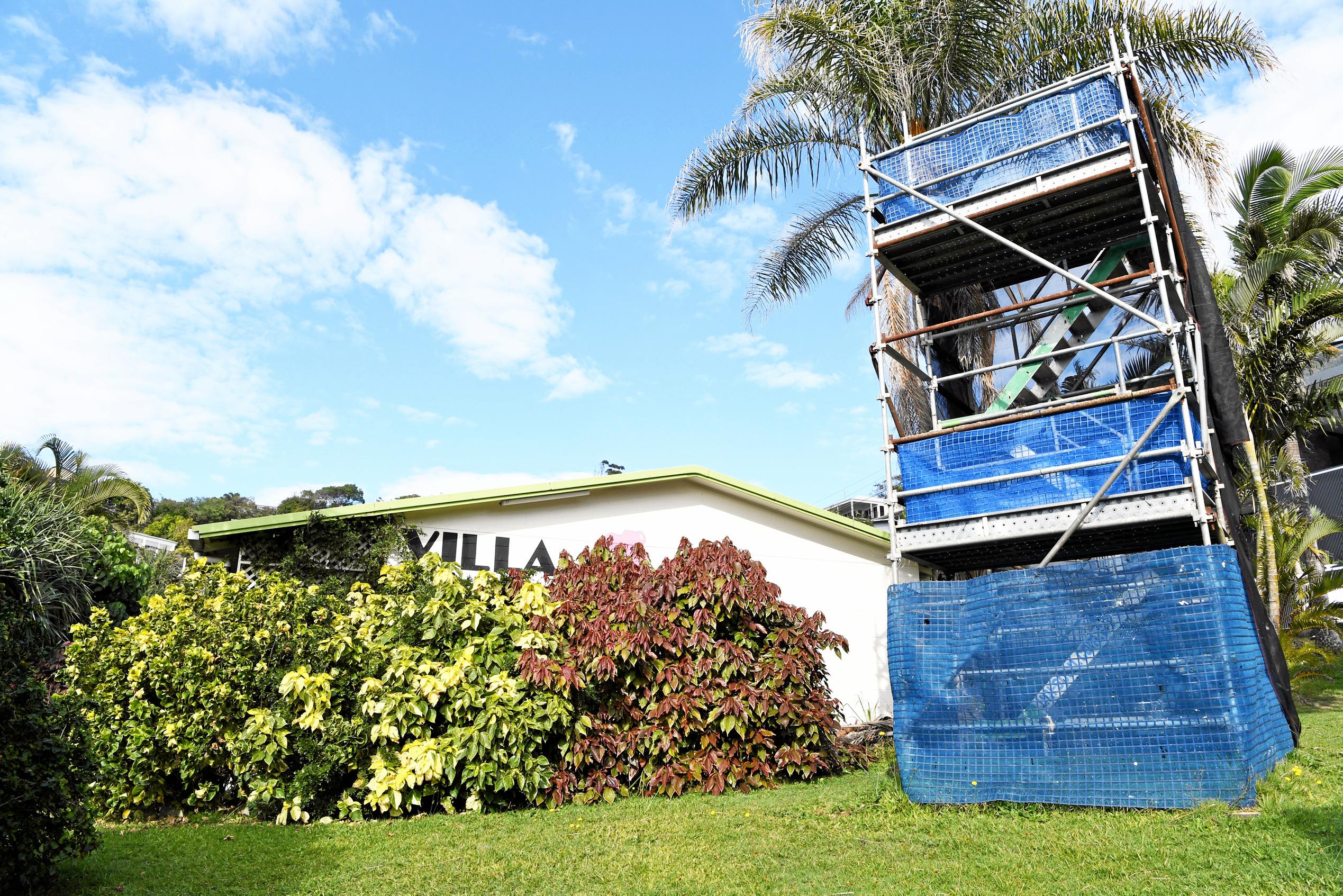 A 21-unit lowrise is a step closer to replacing the seedy-looking 1972 Villa Coolum short term Accom, with a building company applying for permission to demolish 102-104 Coolum Tce, Coolum Beach. The site is an entire block with three street frontages - a triangular lot that's a block back from David Low Way and the beach. Picture: Patrick Woods