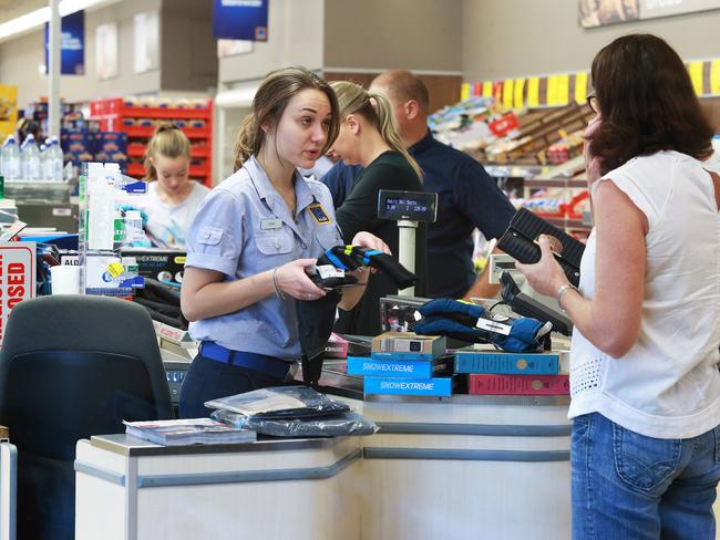 Former Aldi employee reveals why checkout workers are so fast. Picture: Claudia Baxter