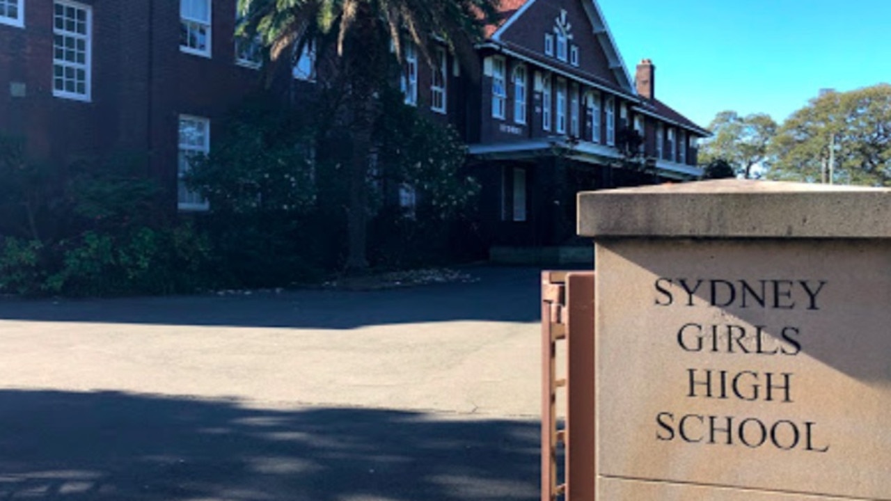 Sydney Girls High School has called off a trial HSC exam after a student tested positive for COVID-19. Picture: Google Maps