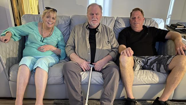 Thomas Markle seated with Samantha and Thomas Jr for their interview with 7NEWS Spotlight. Picture: Channel 7