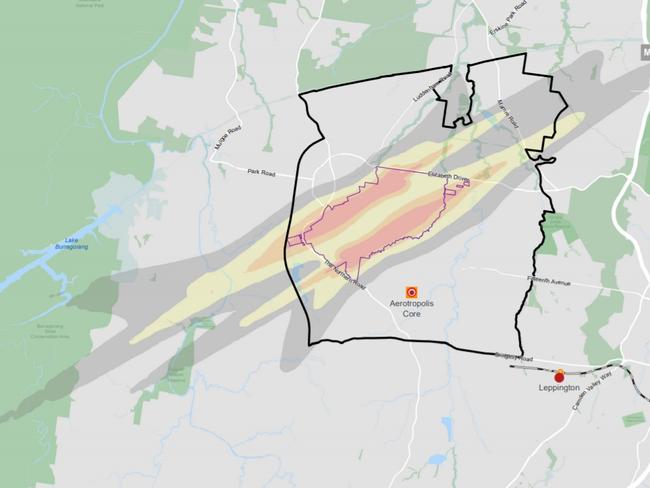 Noise exposure will be experienced from Lake Burragorang to the Western Sydney Regional Park.