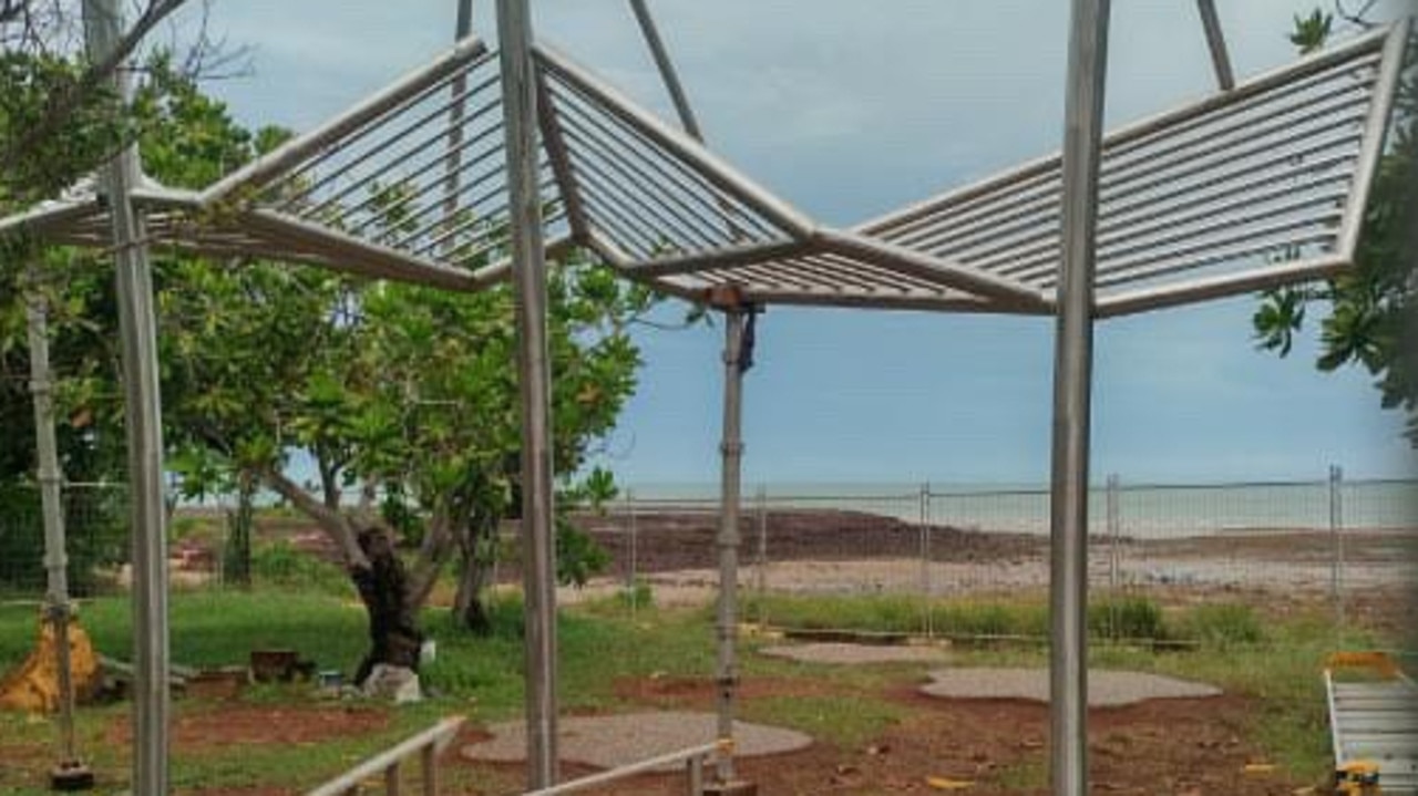 Construction has begun for East Point's Cyclone Tracy memorial.