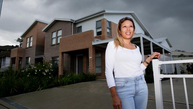 Daughter of one of the residents at a new Seniors Housing complex in Astley st , Padstow, Sharron Conlon (right) ,pictured outside her mothers unit block.