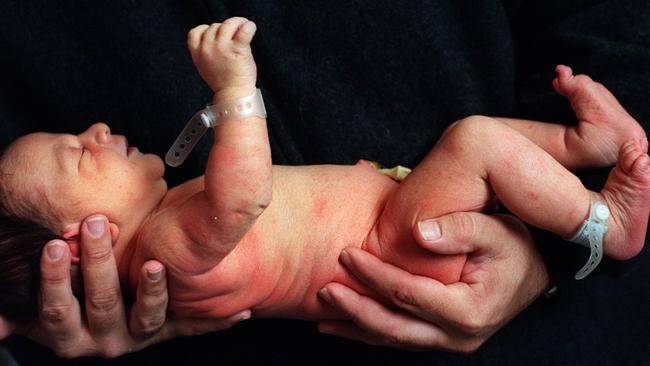 This newborn weighed almost five kilos when born. Pic. Richard Cisar-wright