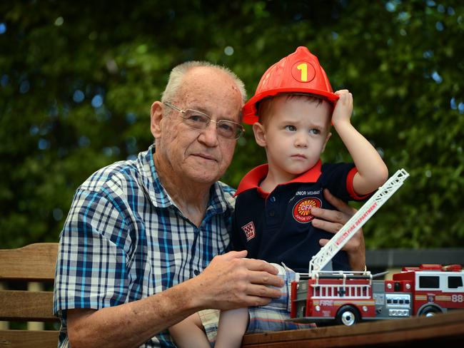 Brian Potter plays with his grandson Noah, who was four when this photograph was taken.