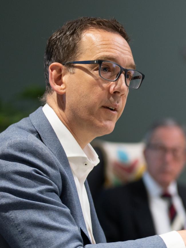 Victorian Environment Minister Steve Dimopoulos appears before the Yoorrook Justice Commission on Tuesday in Melbourne.