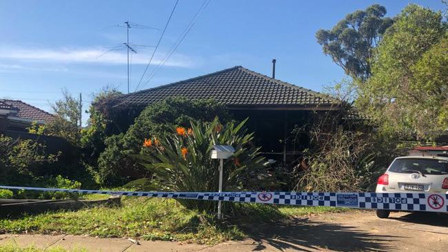 A house has been significantly damaged in Amos Pl, Marayong, after it was engulfed by flames overnight. Picture: Kate Lockley