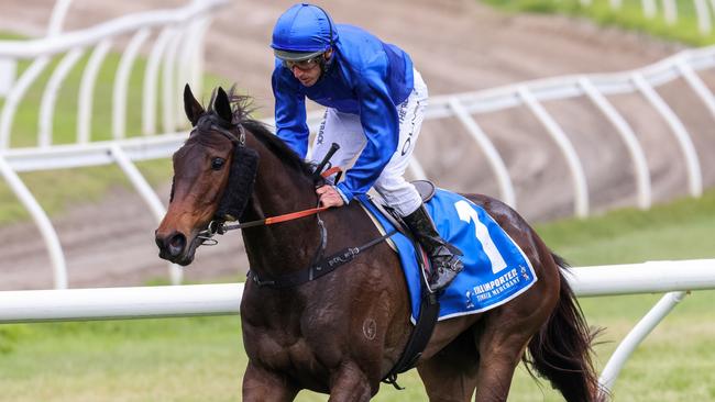 Damien Oliver returns to the mounting yard aboard Vianello after winning the Tile Importer Trophy at Caulfield Racecourse on October 16, 2021 in Caulfield, Australia. (George Sal/Racing Photos via Getty Images)