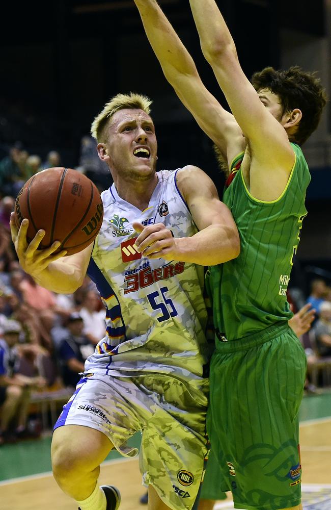 Mitch  Creek drives against the Crocodiles. Picture: Wesley Monts