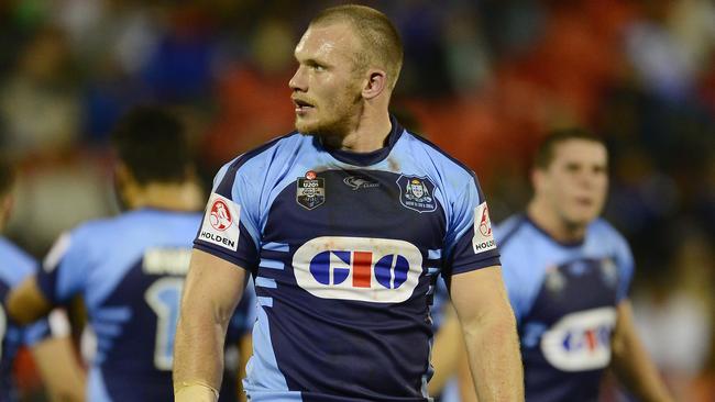 Matt Lodge of NSW leaves the field of play after being sent off during the U20's State of Origin in 2014.