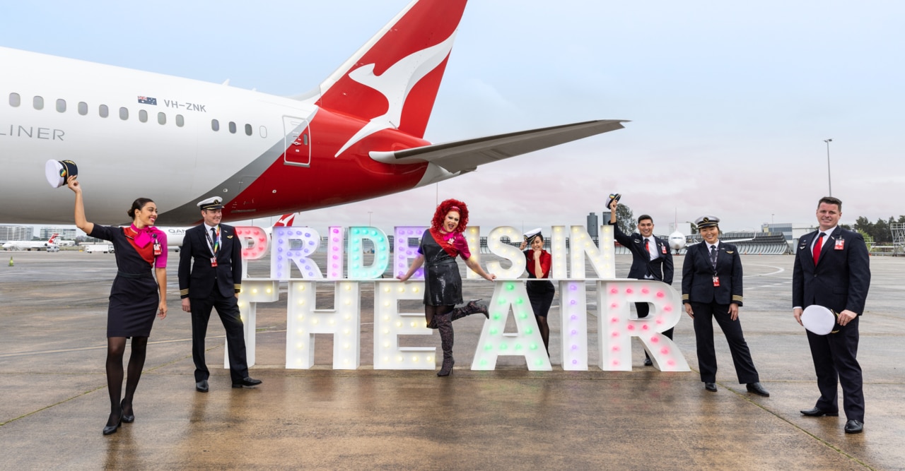 Qantas will fly members of the American LGBTQI+ community to Australia on its WorldPride flight on February 22. Picture: Qantas