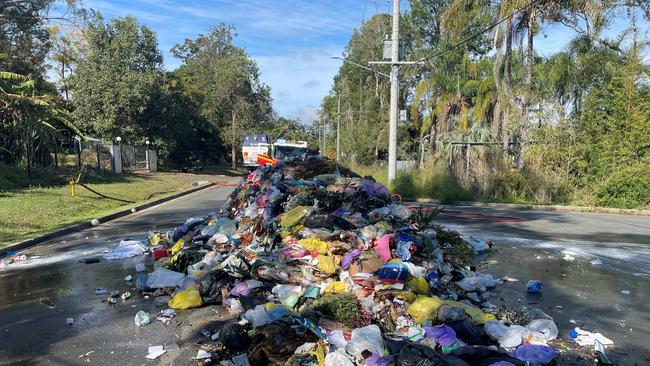 Rubbish has needed to be dumped on streets due to battery fires. Picture: Brisbane City Council.