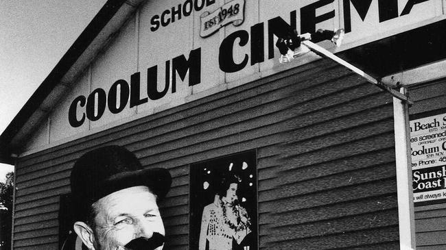 Former Coolum Cinema owner Noel Atkinson dresses up for a movie night in the mid 1980s. Picture: Contributed