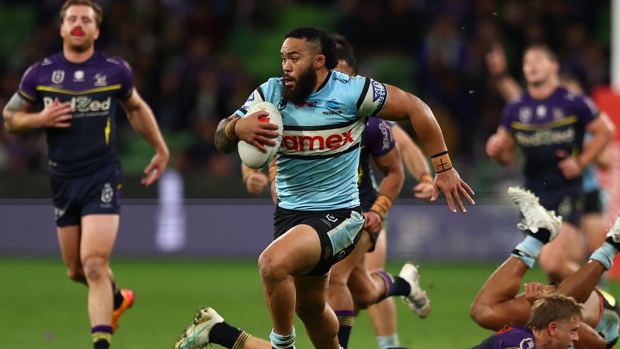 The Sharks are playing the underdogs card despite having already beaten the Storm in Melbourne this year. Picture: Graham Denholm/Getty Images