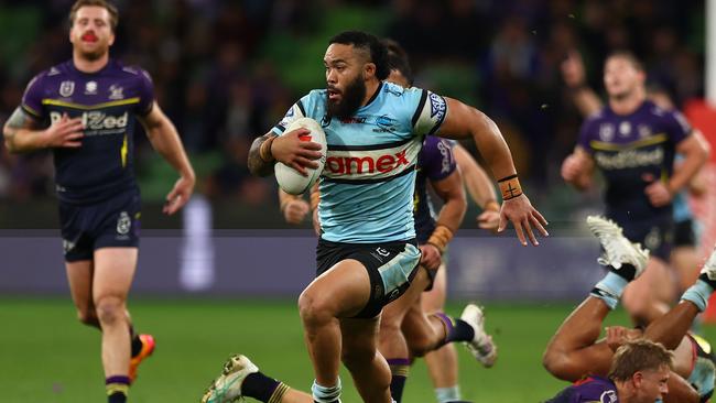 The Sharks are playing the underdogs card despite having already beaten the Storm in Melbourne this year. Picture: Graham Denholm/Getty Images