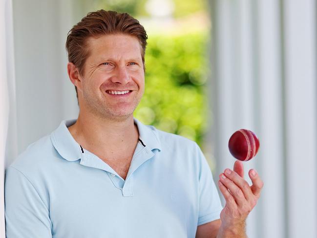 ******. WARNING *****WEEKEND TELEGRAPH - 8.12.23*** WARNING *** STRICT EMBARGO UNTIL JAN 27TH *****MUST NOT PUBLISH ONLINE OR IN PRINT BEFORE CLEARING WITH PIC EDITOR - Ex Australian cricketer Shane Watson pictured with his family at his Sydney home today.  Picture: Sam Ruttyn