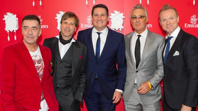 Back together ... Spandau Ballet worked the marquees at the Melbourne Cup, with singer Tony Hadley tipping a winner.