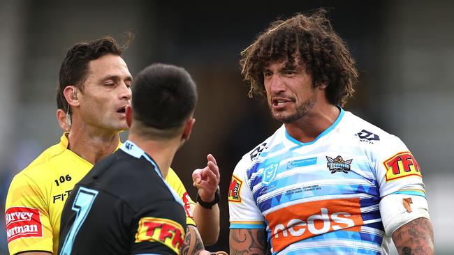 Kevin Proctor wasn’t impressed by Shaun Johnson’s on-field accusation. Picture: Phil Hillyard