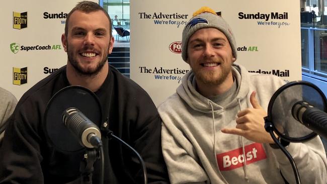 Kyle Chalmers and Hugh Greenwood, who both play NBA Fantasy in Sam Jacobs’ ‘The J League’ on The Lowdown Podcast in 2019.