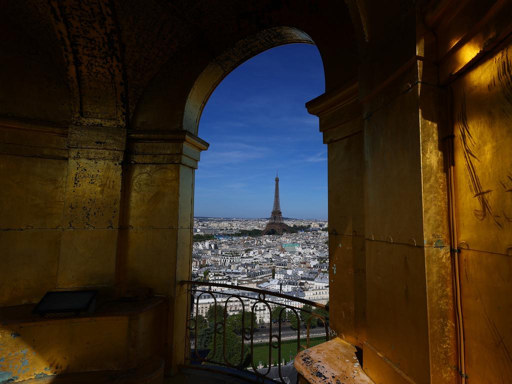 The Eiffel Tower during the Men's Marathon on day 15 of the Olympic Games Paris 2024 at Esplanade Des Invalides. Picture: Getty