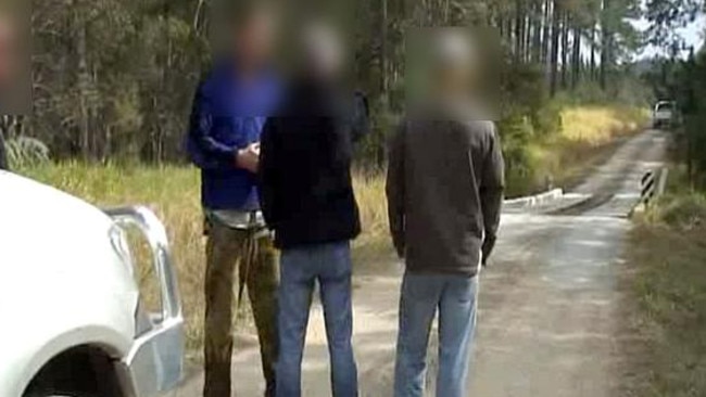 Undercover police with Brett Cowan at the scene of where he disposed of Daniel Morcombe.