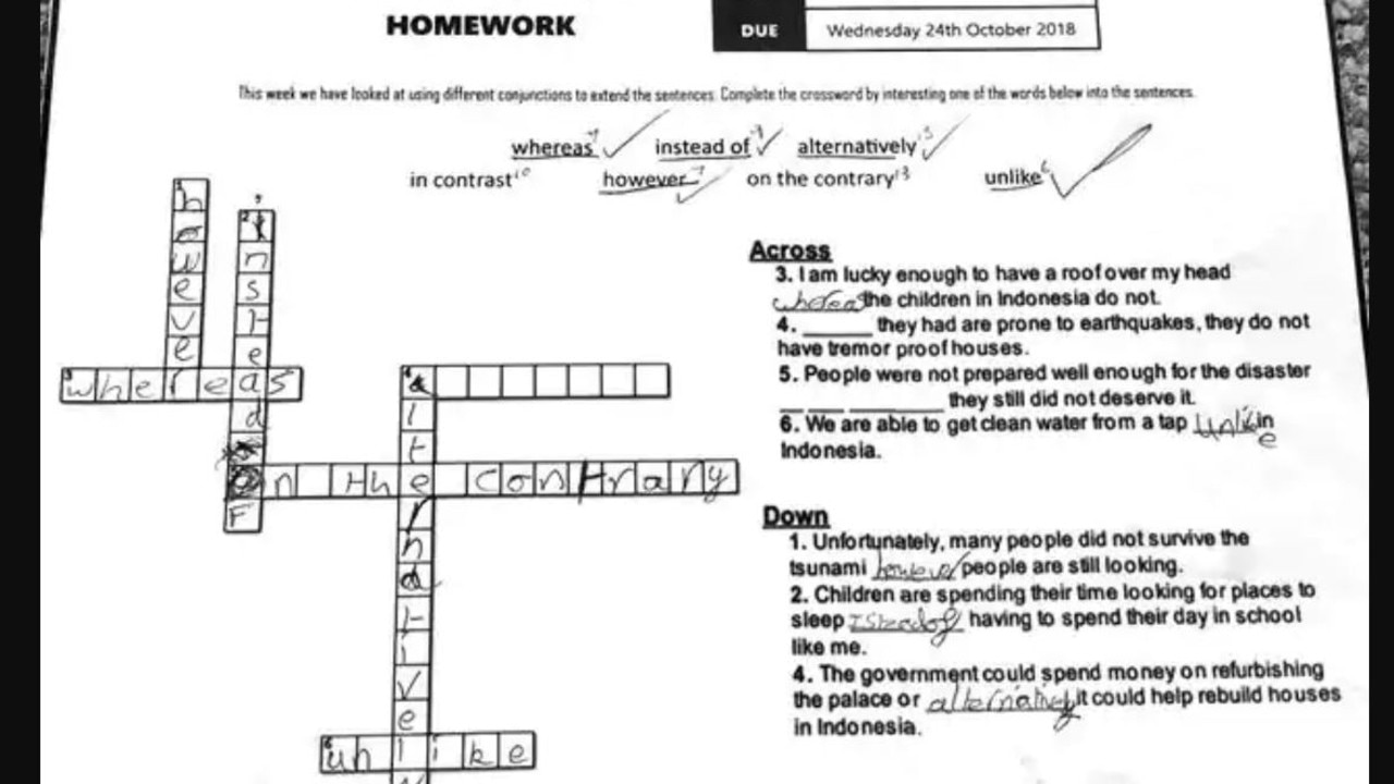RUSH HOUR: Teacher shamed for shocking literacy crossword news com
