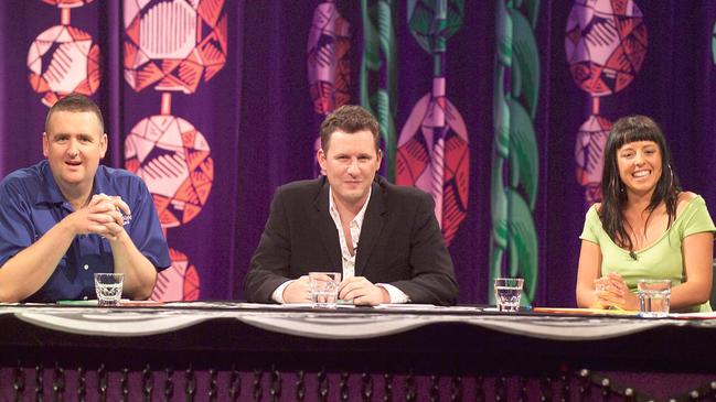 With Alan Brough and Adam Hills in 2005. (Pic: ABC)