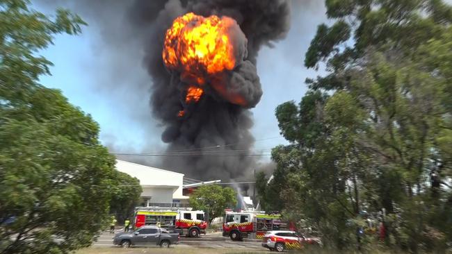 TNV FEES APPLY. AROUND TWO PM THIS AFTERNOON, EMERGENCY SERVICES RESPONDED TO REPORTS OF A COMMERCIAL BUILDING FIRE ON CHRISTIE STREET IN ST MARYS., , UPON ARRIVAL, FIREFIGHTERS DISCOVERED A LARGE COMMERCIAL PROPERTY, KNOWN TO STORE CHEMICALS, FULLY ENGULFED IN FLAMES. SOME OF THE FLAMES WERE REACHING HEIGHTS OF UP TO SIXTY METERS., , NUMEROUS FIRE APPLIANCES HAVE BEEN REQUESTED FROM ACROSS SYDNEY., , FIREFIGHTING OPERATIONS ARE ONGOING., PICTURE: TNV