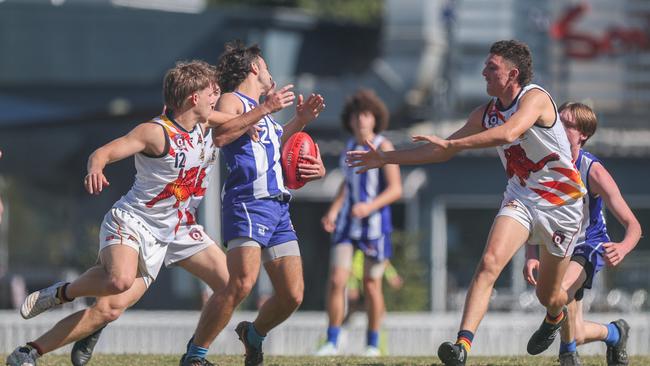 QAFL Colts action between the Mt Gravatt Vultures and Noosa at Mt Gravatt on May 24, 2025. Picture: Stephen Archer.