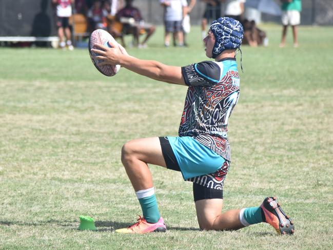Warba Wangarunya Rugby League Carnival, under-17 boys, Yunba Buddas versus Gracemere Goannas, Saleyards Park, Rockhampton, January 19, 2024.