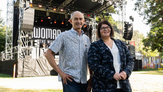 WOMADelaide Festival Director Ian Scobie AM and SA Tourism Minister Zoe Bettison at a press launch of WOMADelaide Festival taking place this weekend. Picture: NCA NewsWire/Morgan Sette