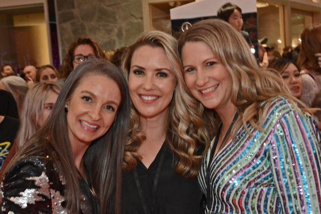 Elizabeth Rogers, Abby Toleman and Tenille Barrett at Australian premiere of ‘Elvis’ at Event Cinemas Pacific Fair, Broadbeach. Pic: Regina King